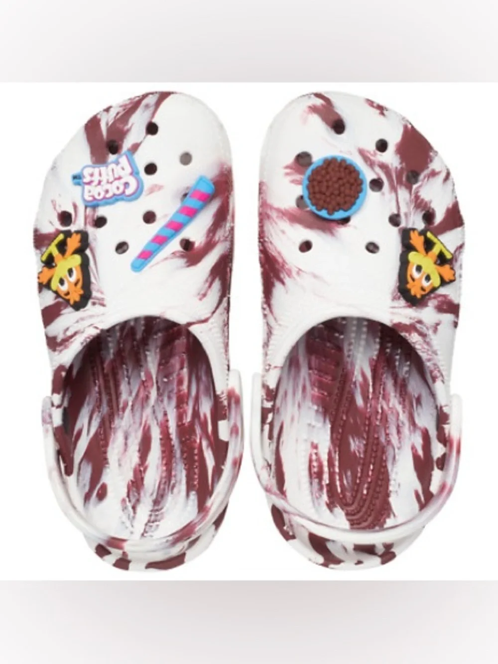 CROCS Kids' Cocoa Puffs Marbled Brown & White Clog with Character Charm